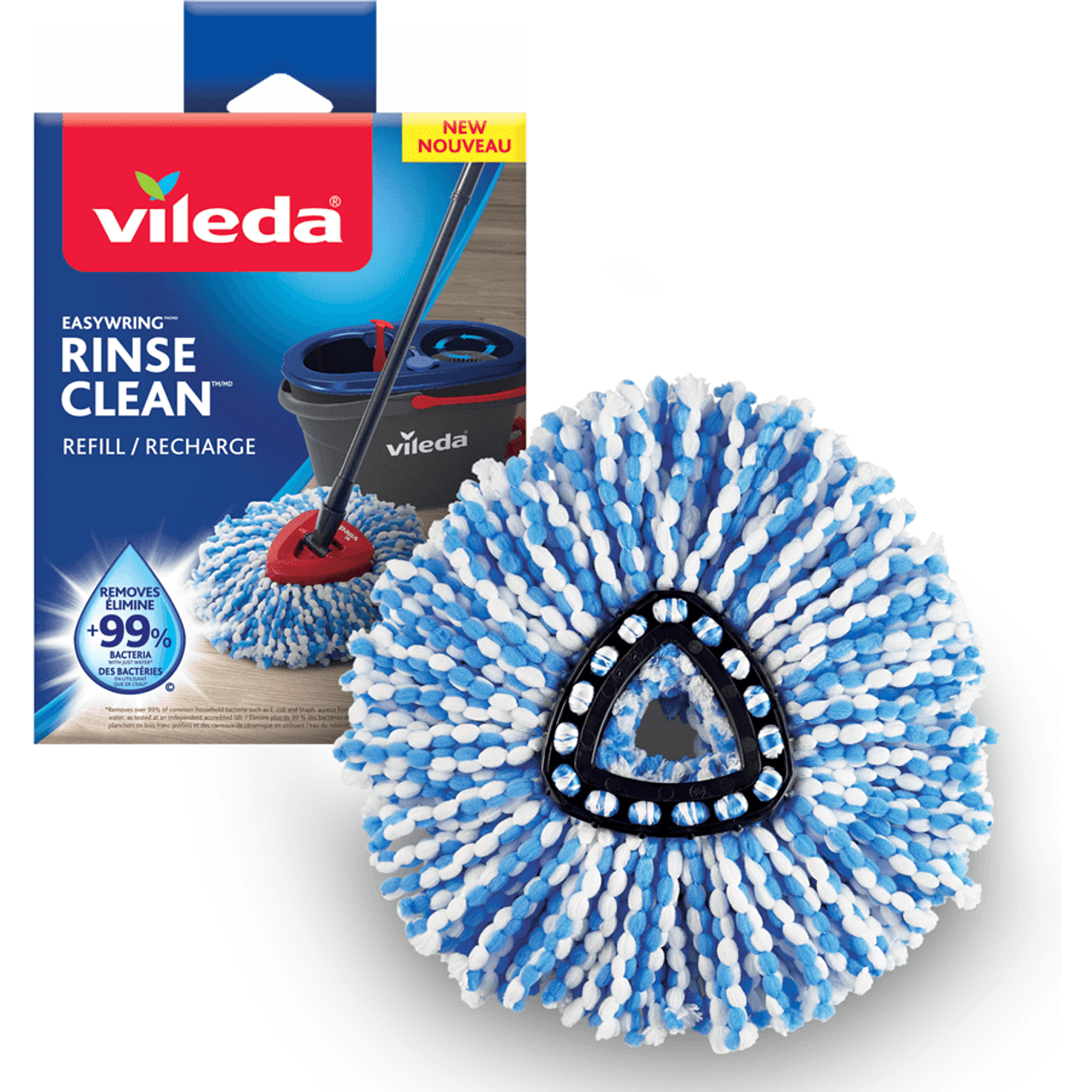 Vileda EasyWring Compatible RinseClean Spin Mop Microfibre Refill(4/Case)-Chicken Pieces