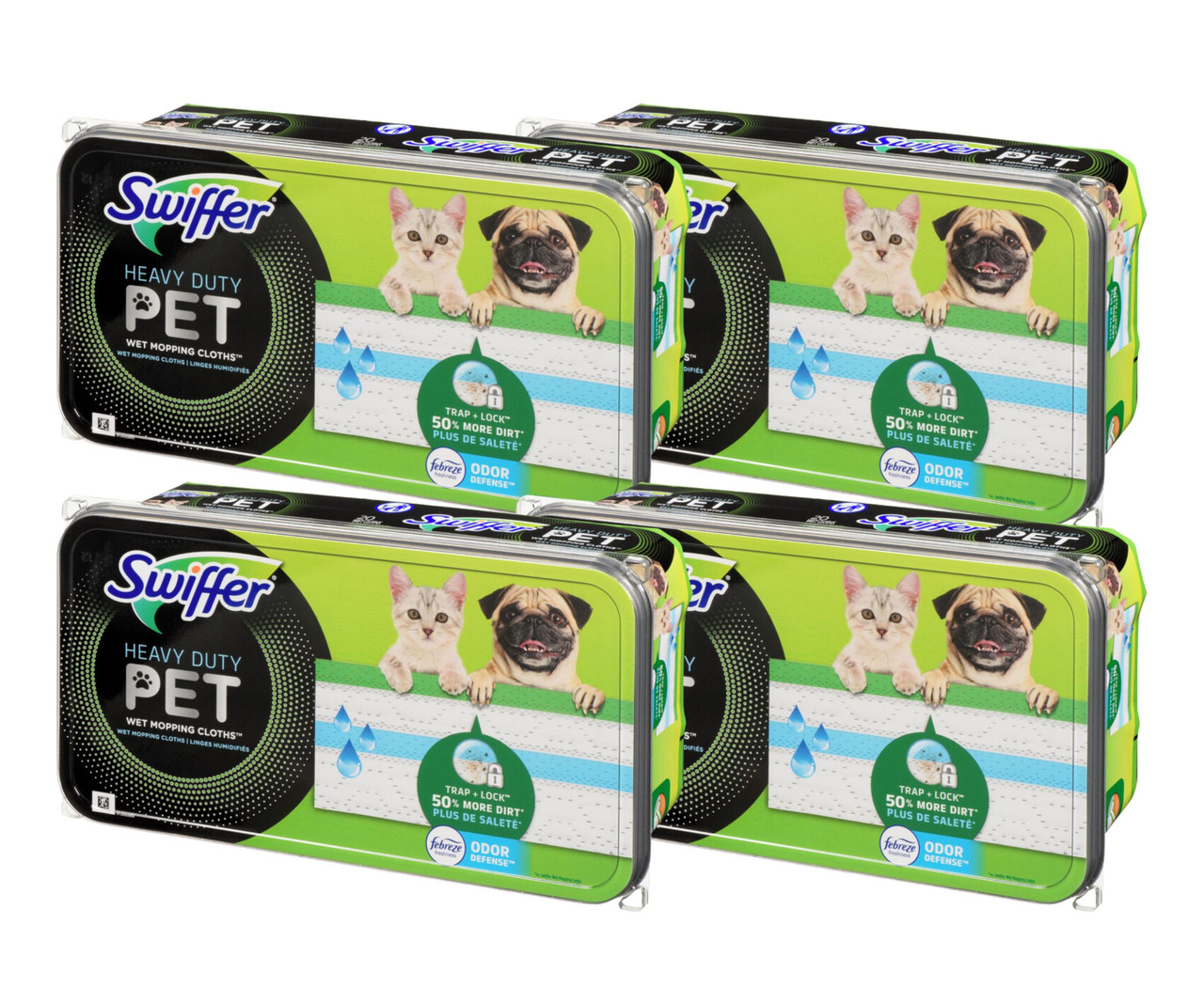SWIFFER Sweeper Pet Multi-Surface Wet Cloth Refills - 20 Count(4/Case)-Chicken Pieces