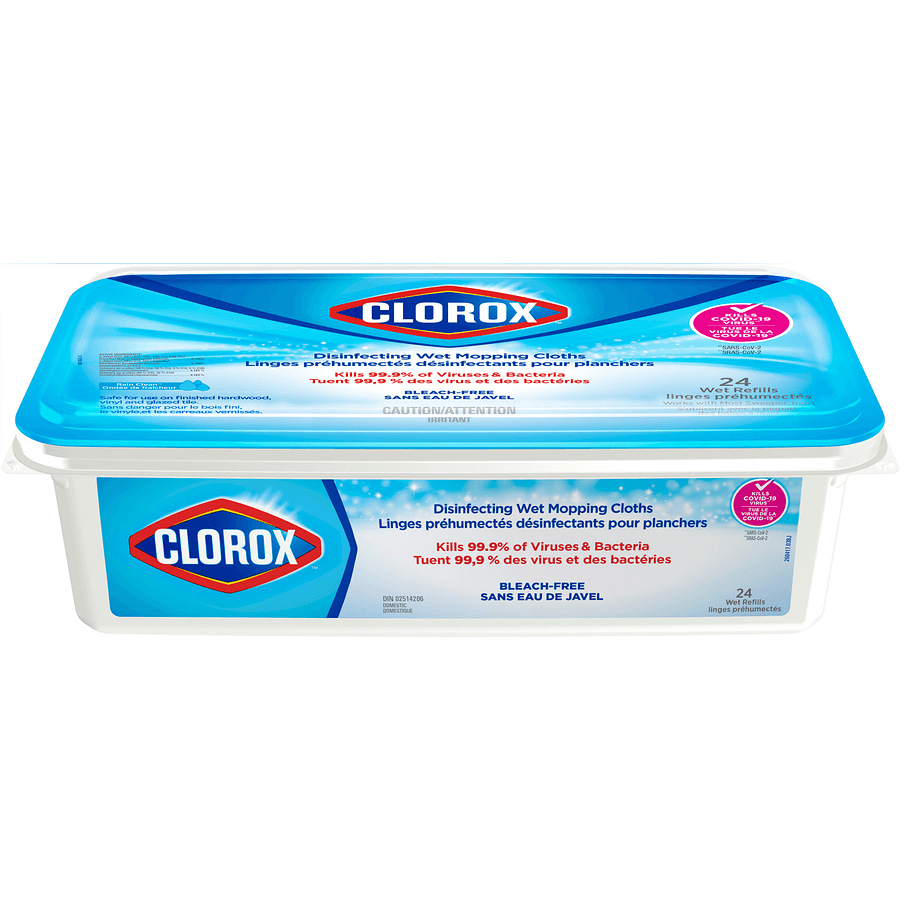 Clorox Disinfecting Rain Clean Wet Mopping Cloths 24 ea(4/Case)