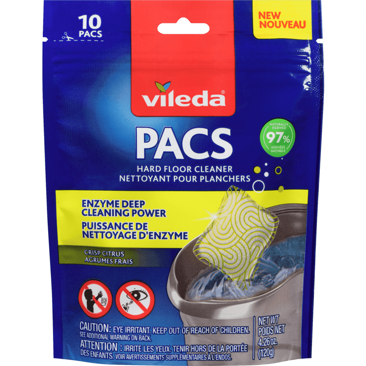 VILEDA PACS Hard Crisp Citrus Scent Floor Cleaner(4/Case)-Chicken Pieces