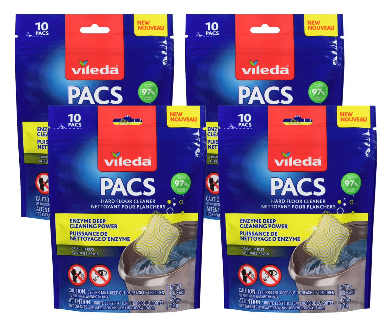 VILEDA PACS Hard Crisp Citrus Scent Floor Cleaner(4/Case)-Chicken Pieces