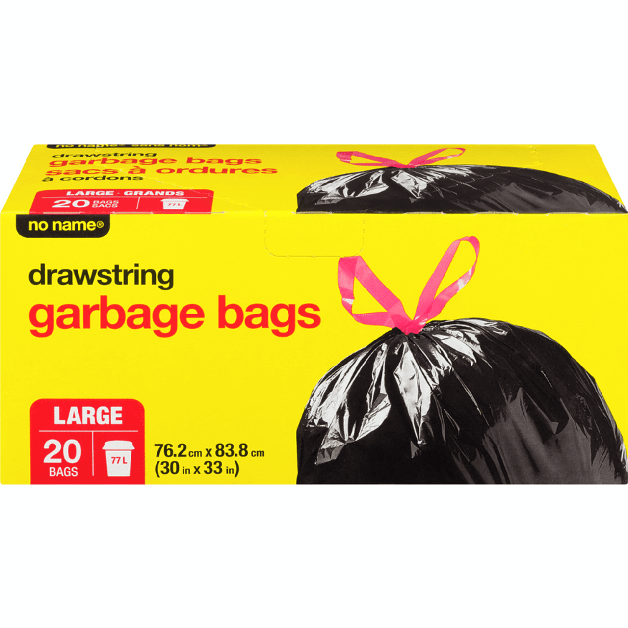 No Name Large Drawstring Garbage Bags - 20 Bags(8/Case)-Chicken Pieces