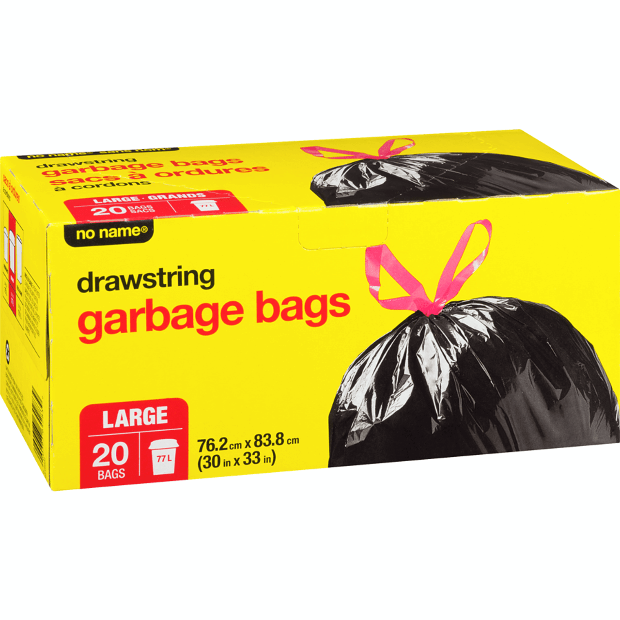 No Name Large Drawstring Garbage Bags - 20 Bags(8/Case)-Chicken Pieces