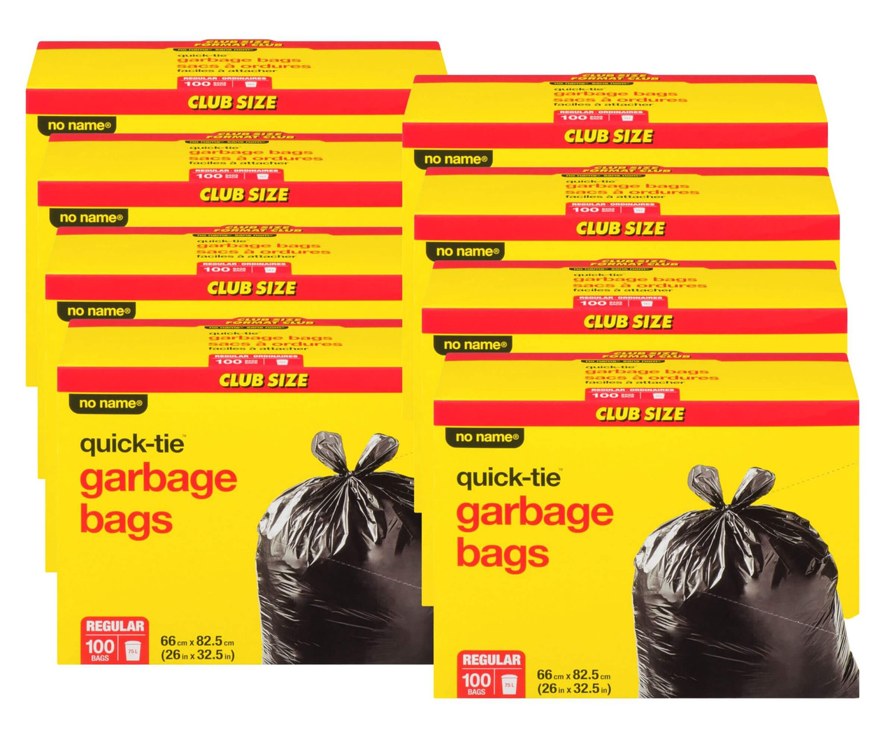 Garbage bags sizes 