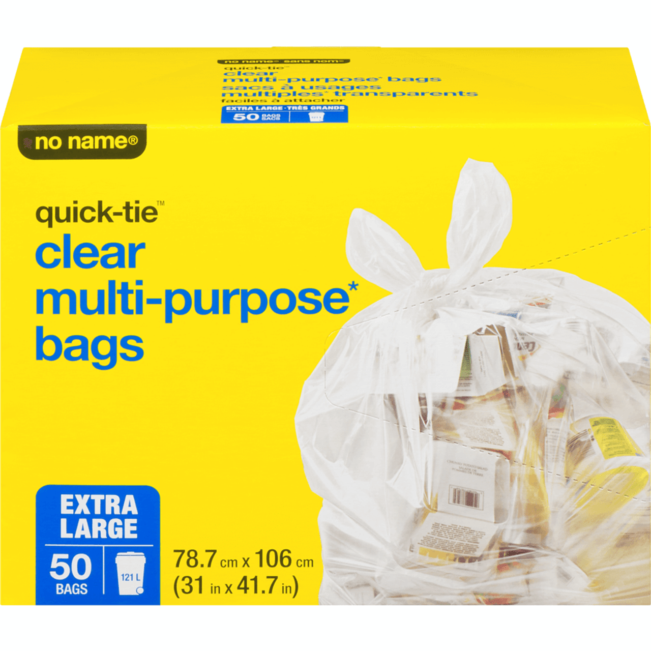 NO NAME Extra Large 50 Bags Clear Multi-Purpose Bags(8/Case)-Chicken Pieces