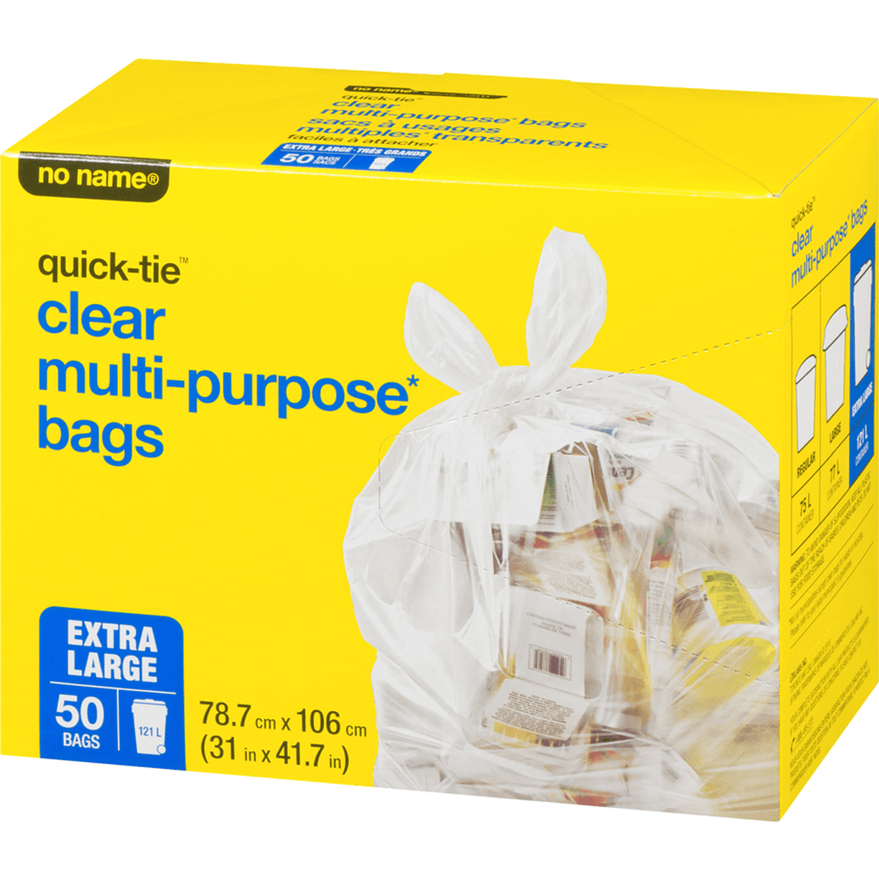 NO NAME Extra Large 50 Bags Clear Multi-Purpose Bags(8/Case)-Chicken Pieces