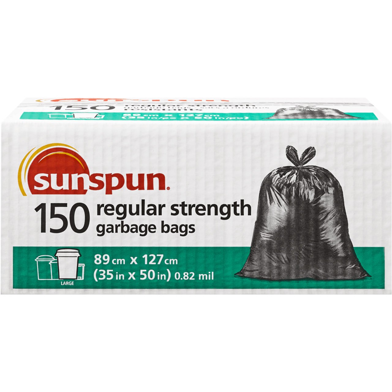 SUNSPUN Large Regular Strength 150 Bags Garbage Bags(8/Case)-Chicken Pieces