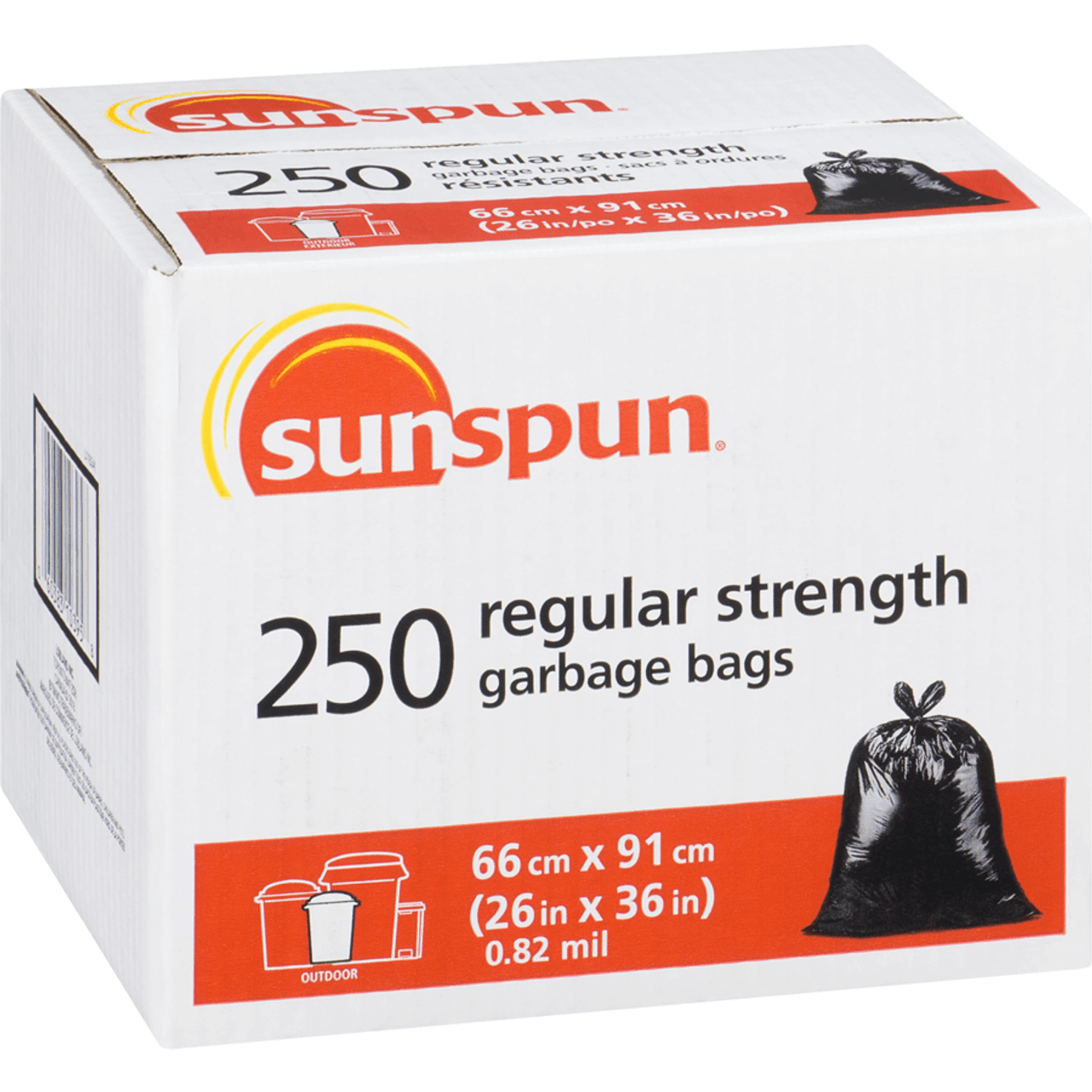 SUNSPUN Outdoor Regular Strength Garbage Bags - 250 Bags(8/Case)-Chicken Pieces