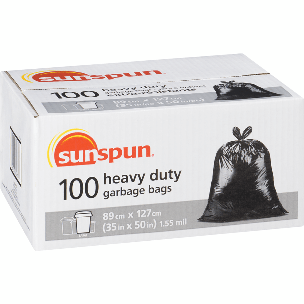 SUNSPUN Heavy Duty Large Garbage Bags - 100 Bags(8/Case)-Chicken Pieces