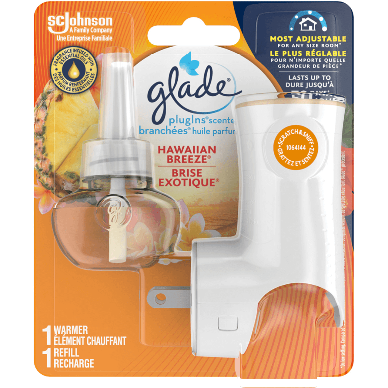 Glade Hawaiian Breeze Scented Oil Refill, 1 Warmer + 1 Refill(4/Case)-Chicken Pieces