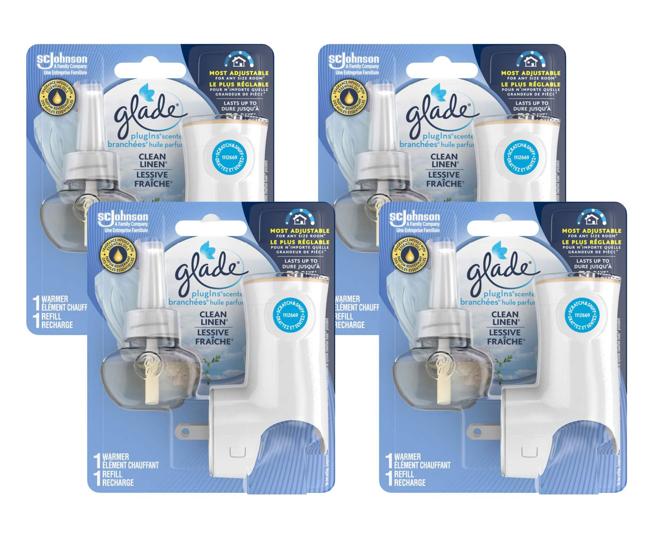 Glade PlugIns Clean Linen Scented Oil Refill - 1 Warmer 1 Refill(4/Case)-Chicken Pieces