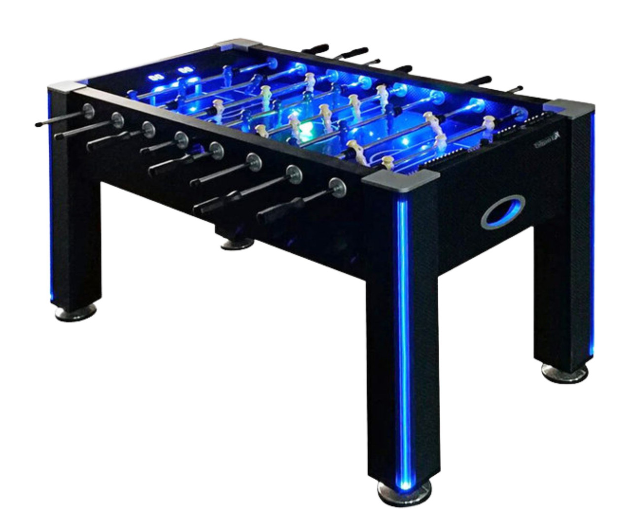 Atomic Azure Black Foosball Table 58 1/4"  with LED Lighting-Chicken Pieces