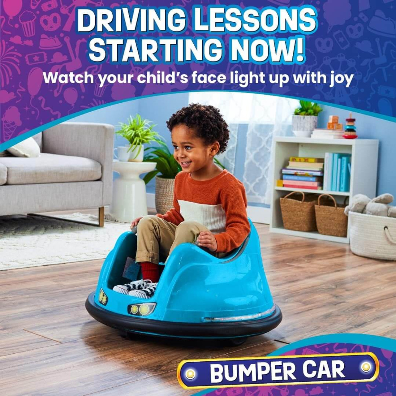 Flybar Electric Ride On Bumper Car Vehicle for Kids and Toddlers