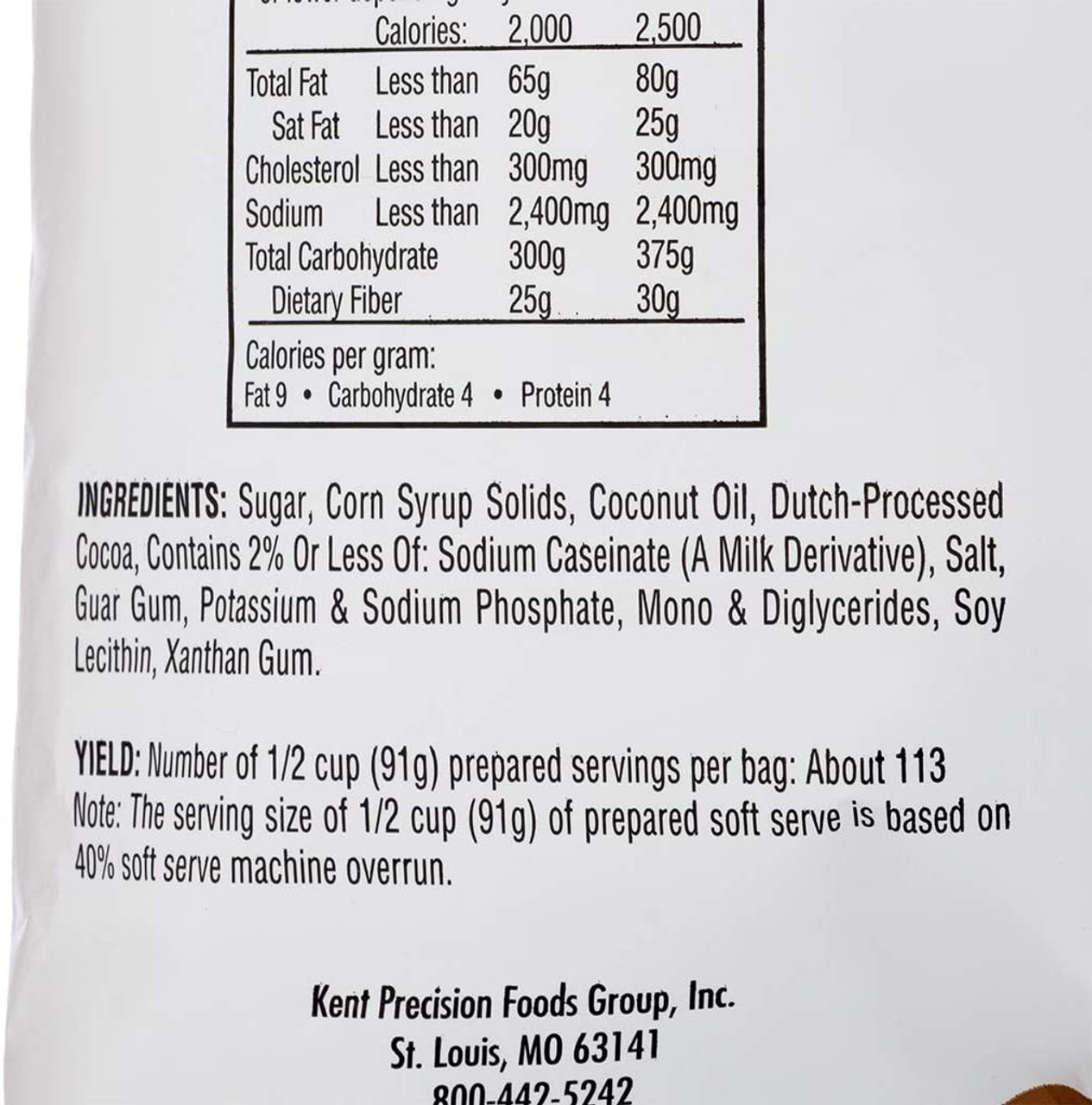 Frostline Chocolate Soft Serve Ice Cream Mix Lactose Free 6 lbs Bulk (6/CASE)
