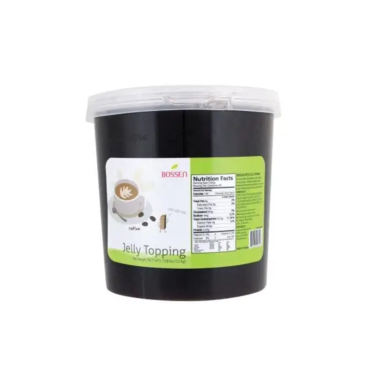 Bossen Coffee Jelly Topping 7.28 lb. (3.29 kg) - 4/Case | Rich Coffee Flavor-Chicken Pieces