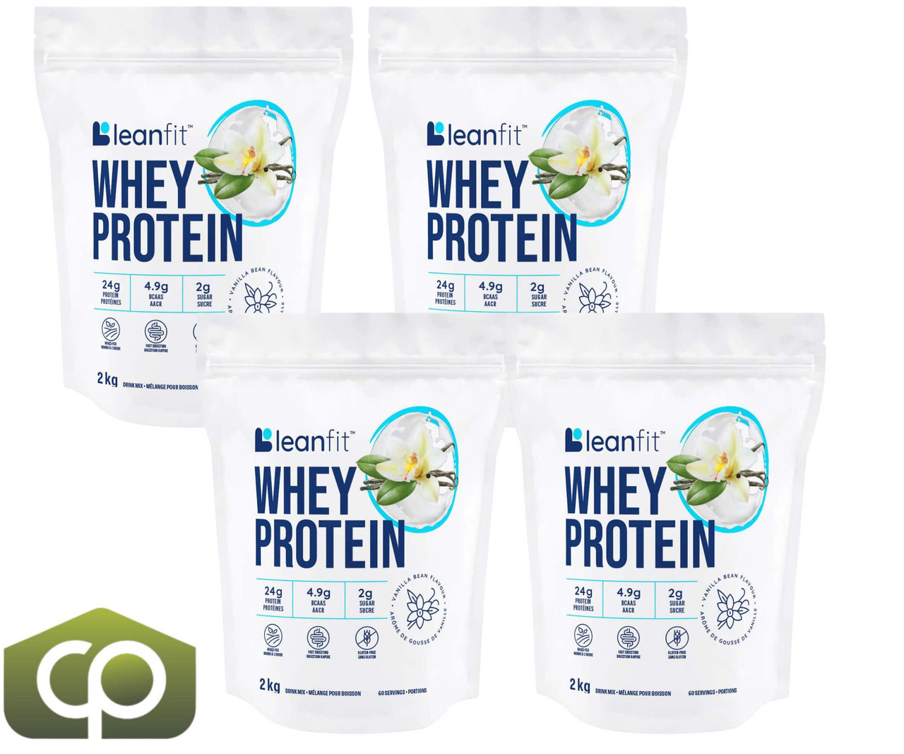 LEANFIT Grass-Fed Whey Protein 2Kg, Vanilla/Chocolate 4/Case