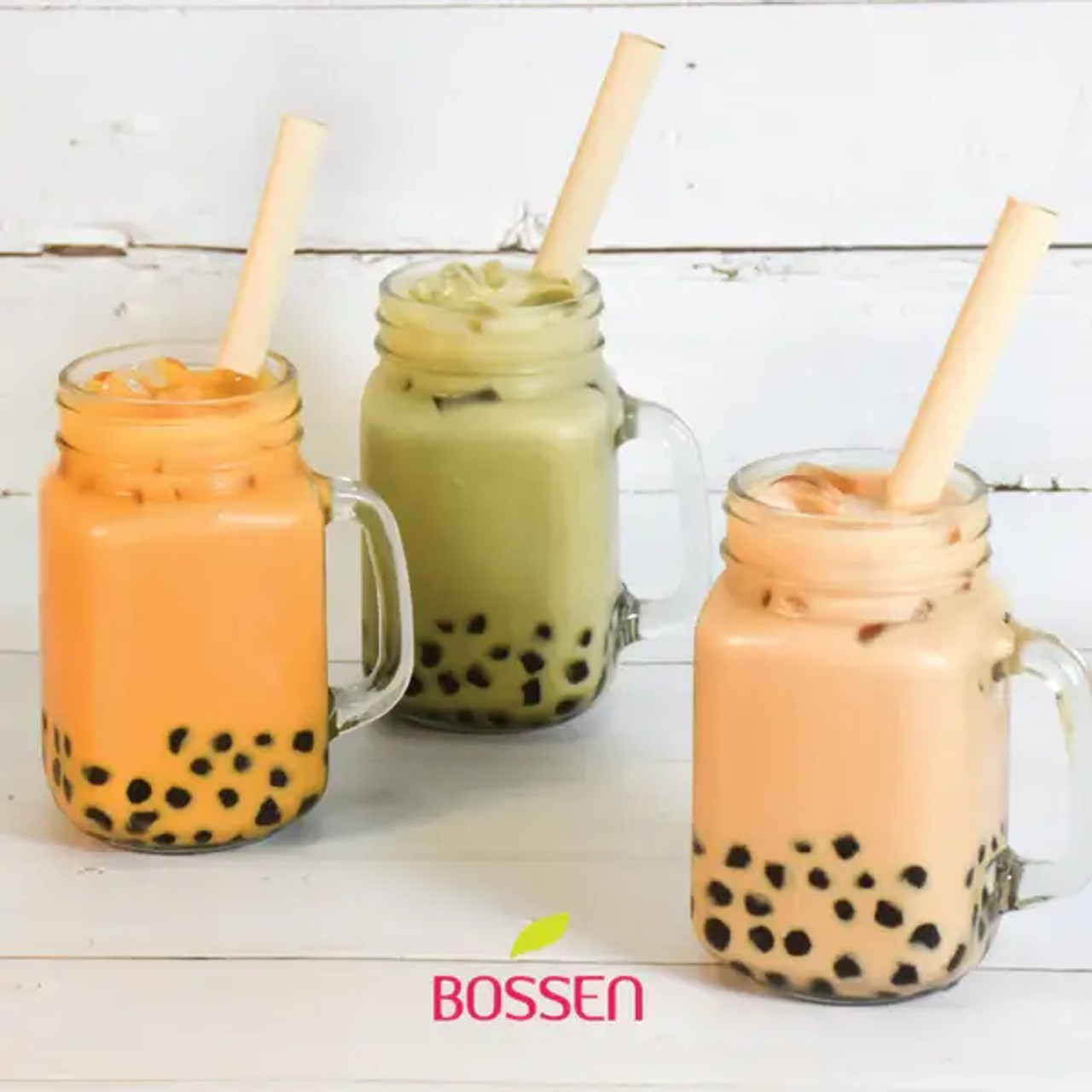 Bossen 2.2 lb. Milk Tea Powder Mix | Full-Bodied Black Tea Flavor(10/Case)-Chicken Pieces