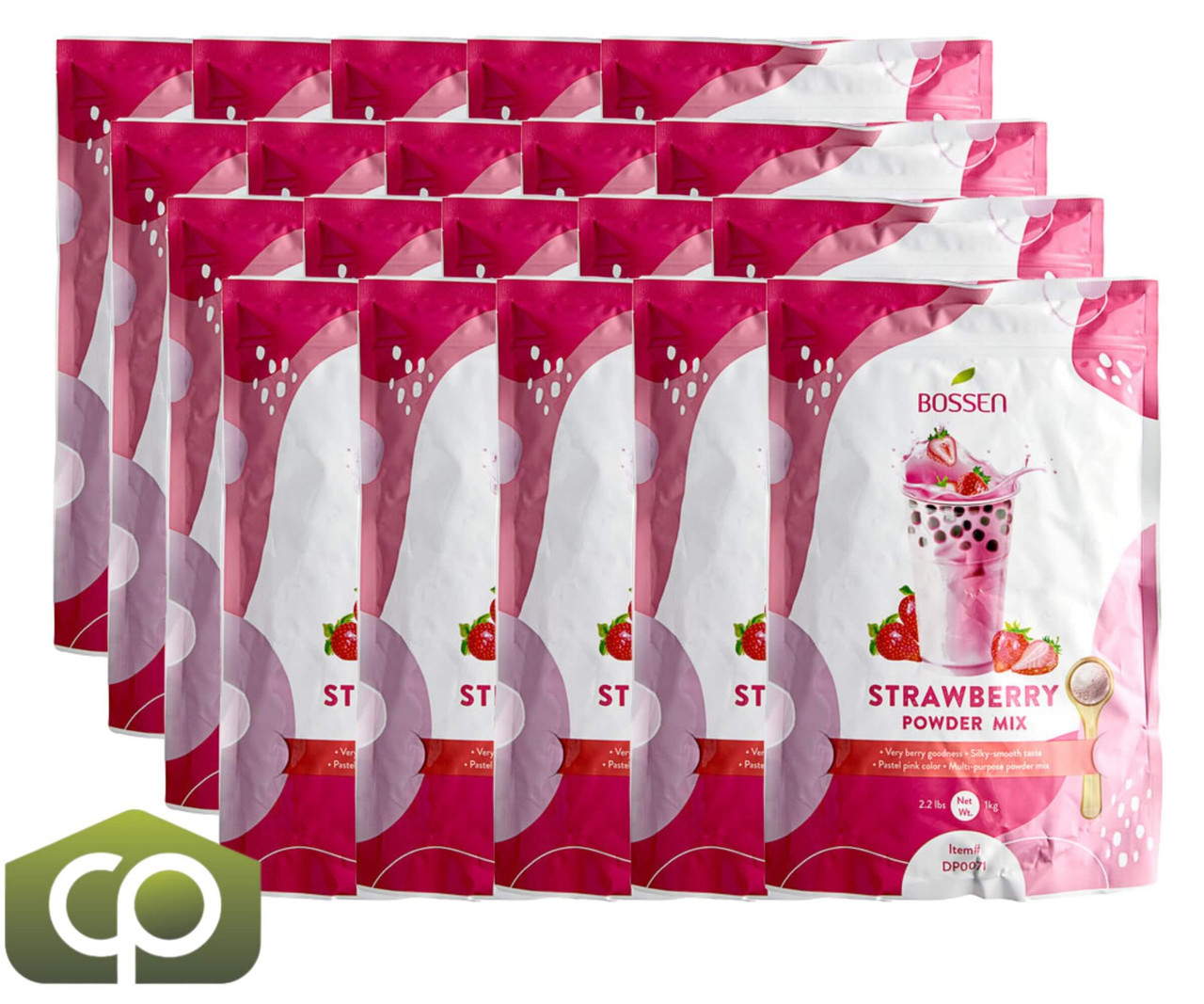 Bossen 2.2 lb. Strawberry Powder Mix | Refreshing Sweet Flavor(10/Case)-Chicken Pieces