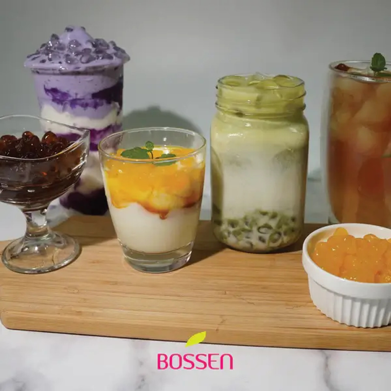 Bossen 2 kg (4.4 lb.) Original Crystal Boba in Syrup - Bubble Tea Sensation(6/Case)-Chicken Pieces