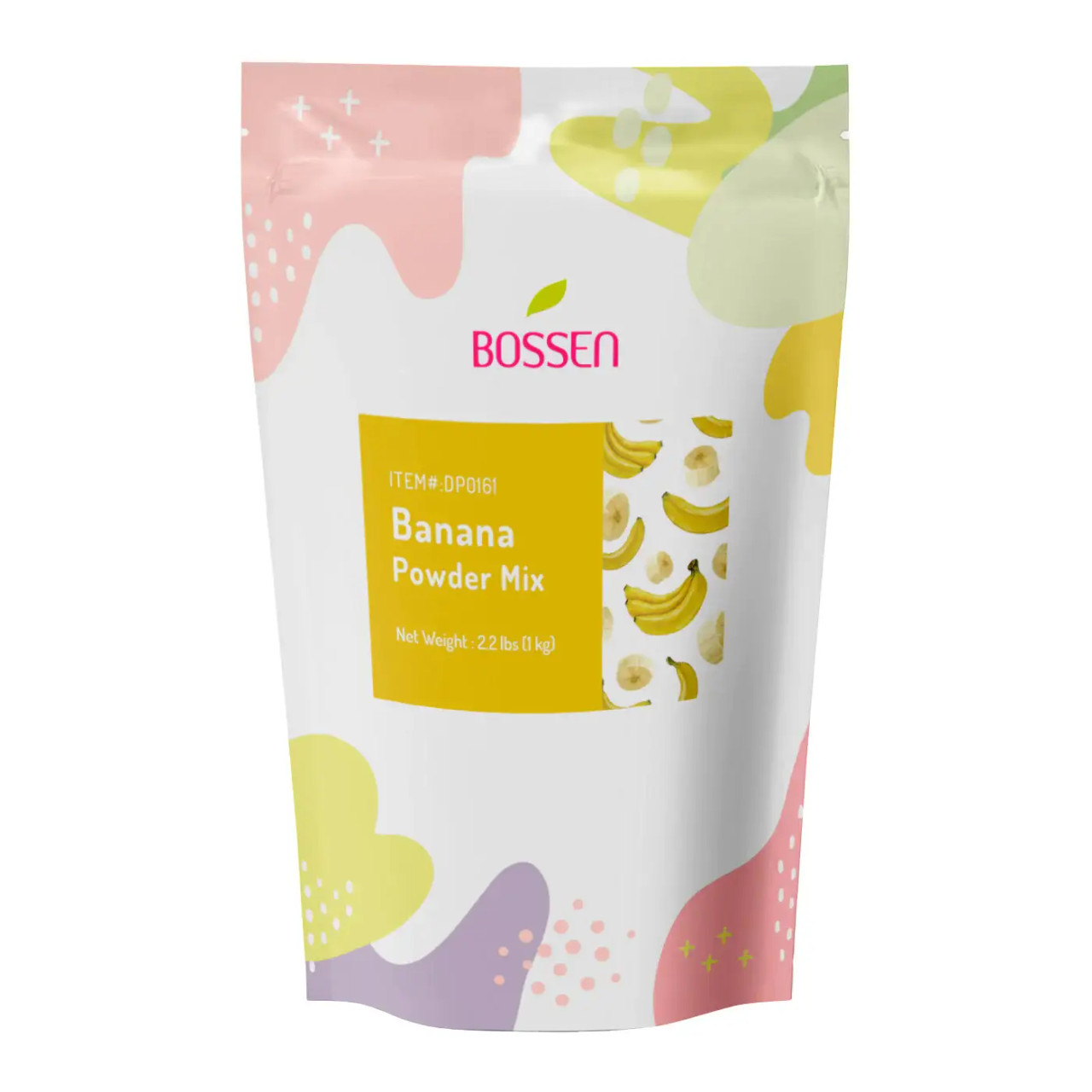 Bossen 2.2 lb. (1 kg) Bubble Tea Banana Powder Mix | Sweet Banana Flavor(10/Case)-Chicken Pieces