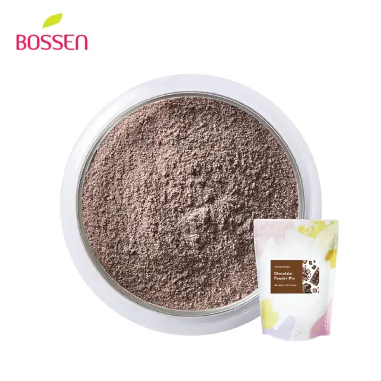 Bossen 2.2 lb. (1 kg) Bubble Tea Chocolate Powder Mix | Rich & Creamy Chocolate Flavor(10/Case)-Chicken Pieces