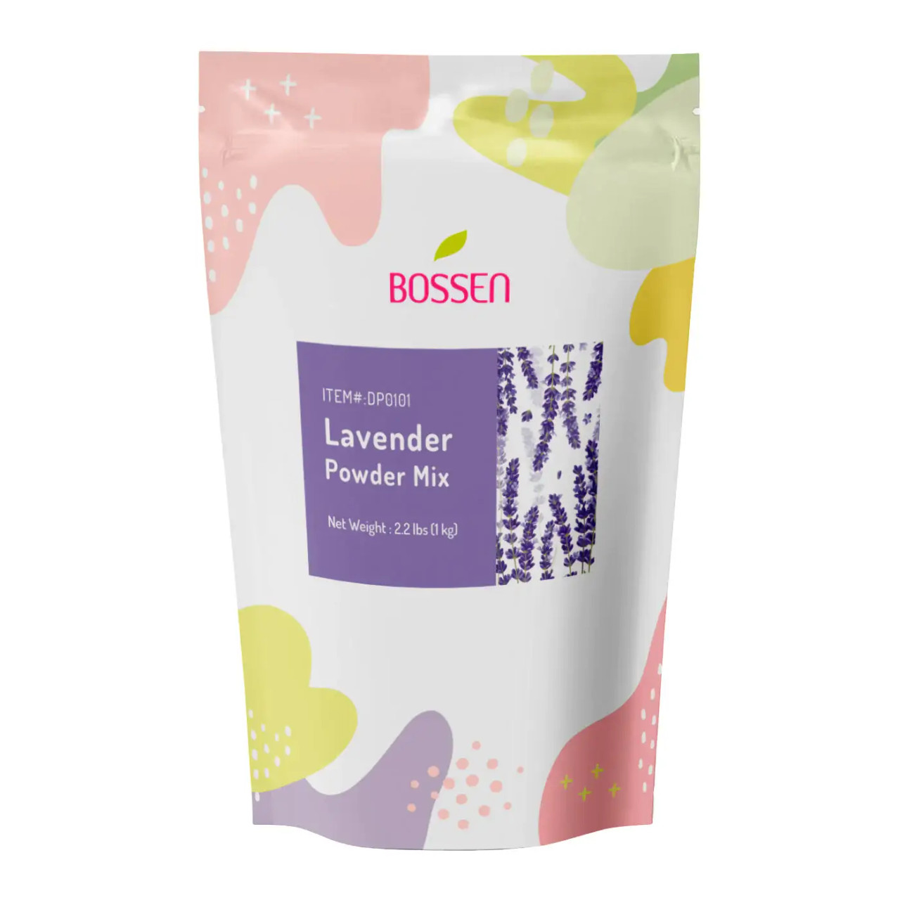 Bossen 2.2 lb. (1 kg) Bubble Tea Lavender Powder Mix | Sweet Herbal Flavor(10/Case)-Chicken Pieces