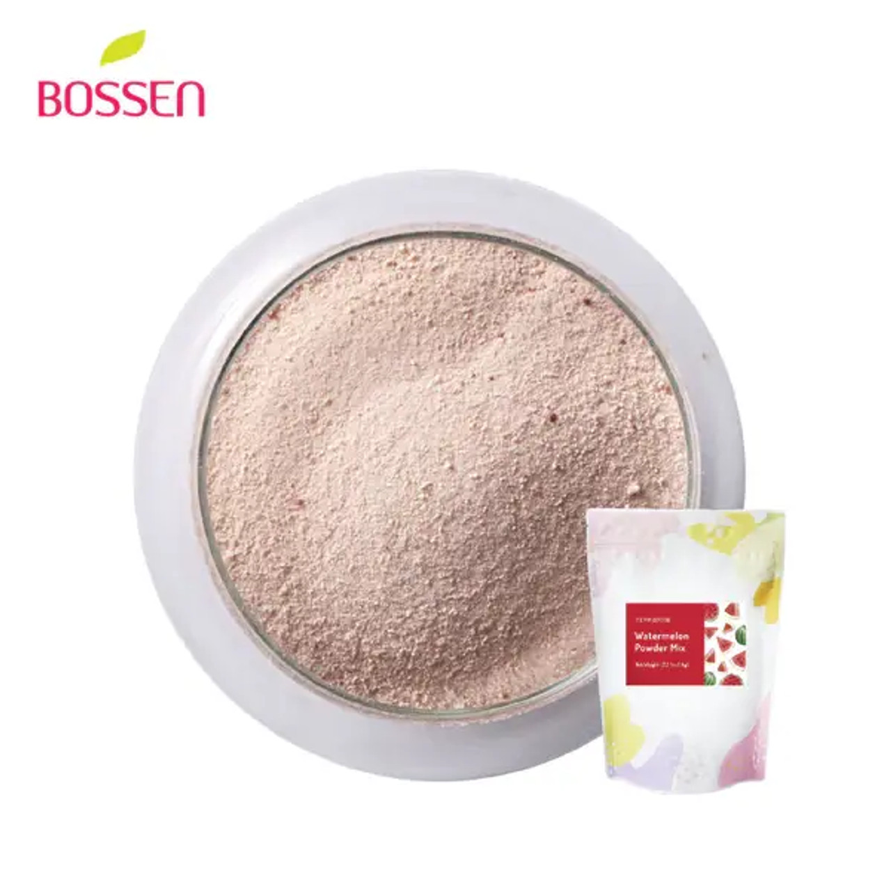 Bossen 2.2 lb. (1 kg) Bubble Tea Watermelon Powder Mix | Refreshing Sweet Flavor(10/Case)-Chicken Pieces