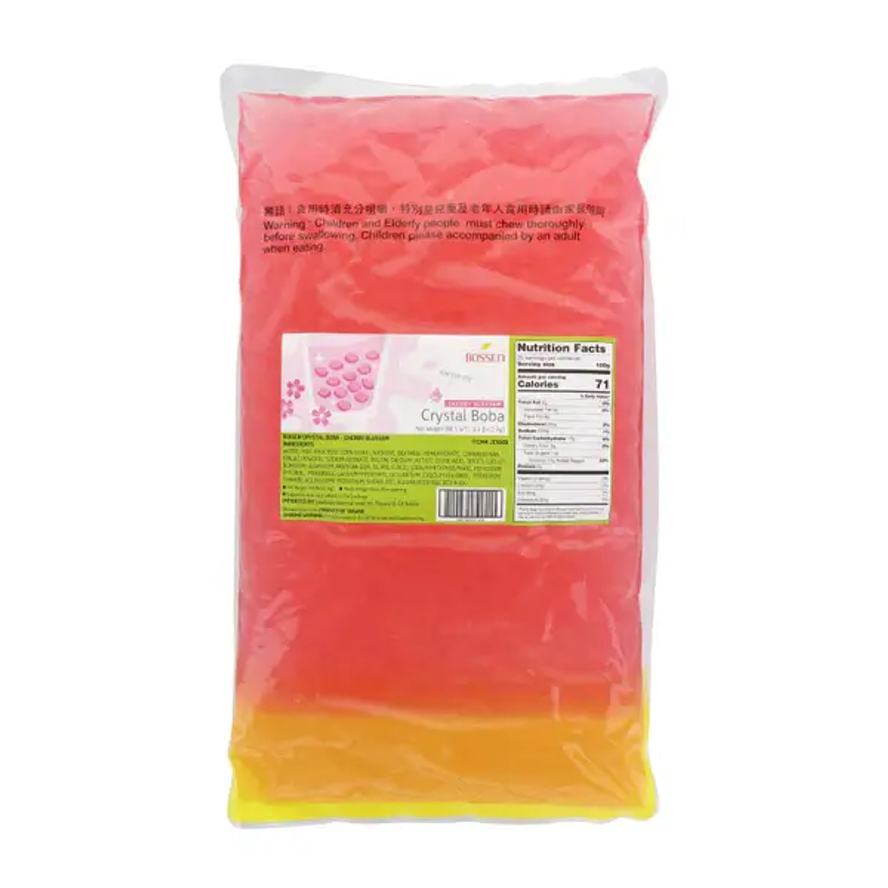 Bossen 4.4 lb. (2 kg) Cherry Blossom Bubble Tea Crystal Boba in Syrup(6/Case)-Chicken Pieces