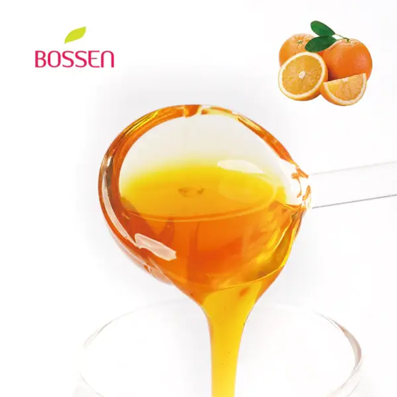 Bossen Orange Bubble Tea Concentrated Syrup 64 fl. oz. (1.89 L) - Real Orange Juice(6/Case)-Chicken Pieces