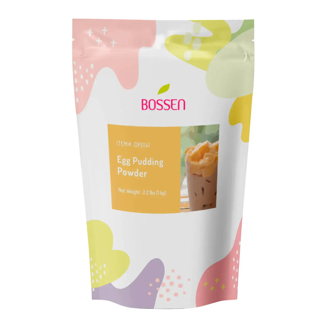 Bossen 2.2 lb. (1 kg) Egg Pudding Bubble Tea Powder Mix | Creamy Custard Flavor(10/Case)-Chicken Pieces