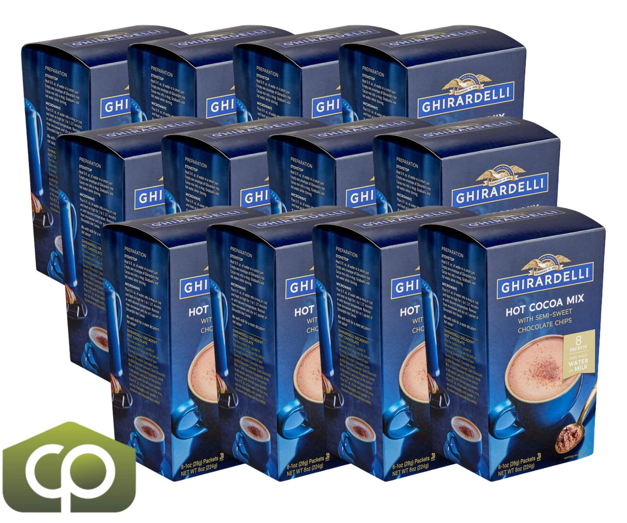 Ghirardelli Hot Cocoa Mix with Chocolate Chips Packets - 8/Box - Mild Chocolate(12/Case)-Chicken Pieces