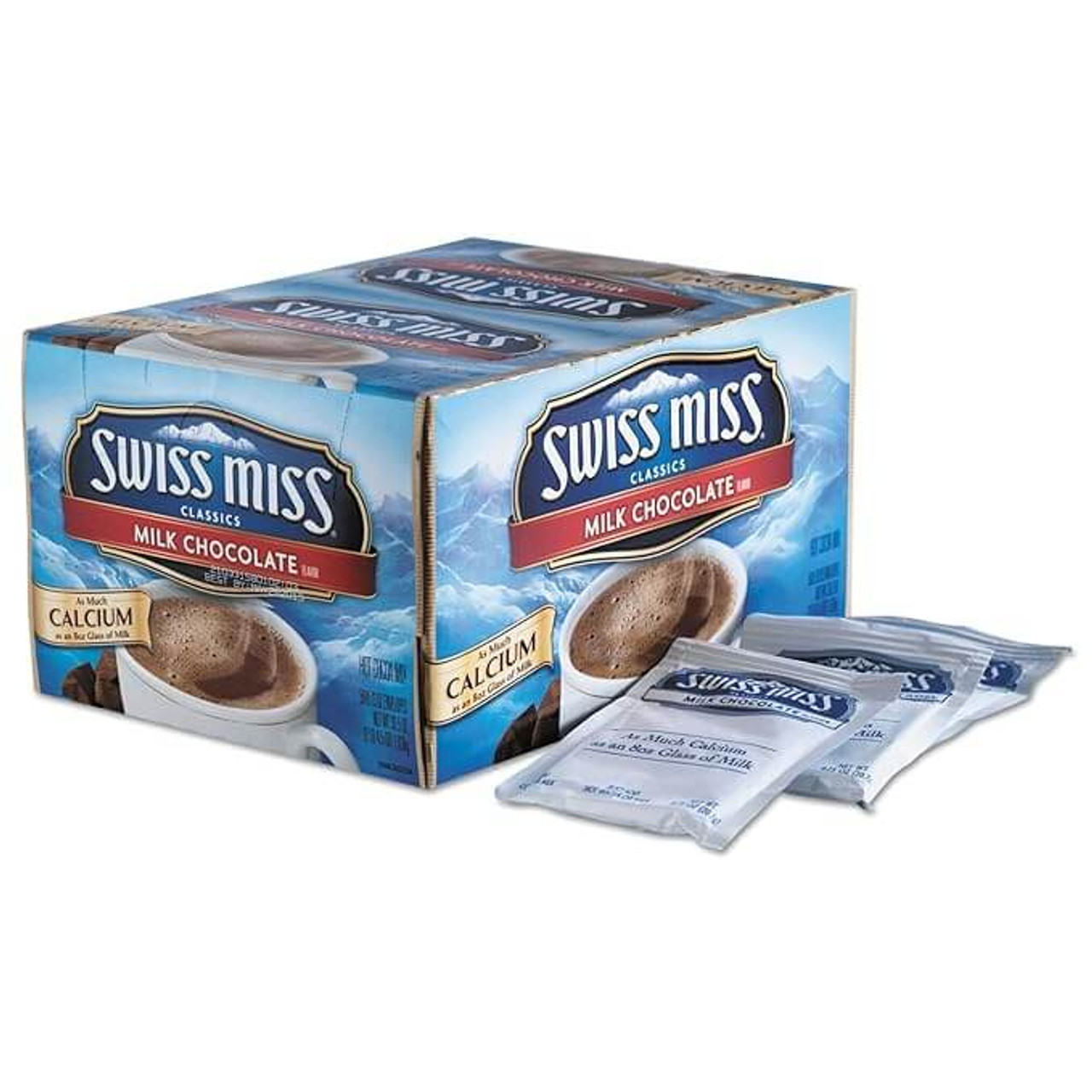 Swiss Miss Hot Chocolate Mix Packet - 50/Box - Creamy Milk Chocolate (12/Case)-Chicken Pieces
