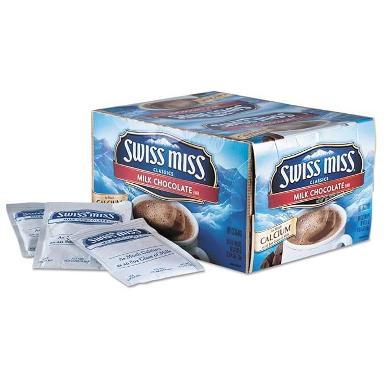 Swiss Miss Hot Chocolate Mix Packet - 50/Box - Creamy Milk Chocolate (12/Case)-Chicken Pieces