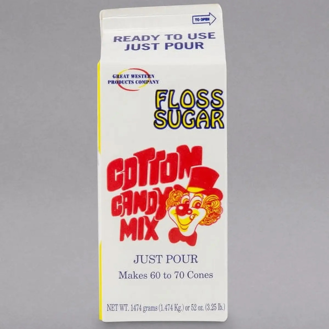 Great Western 1/2 Gallon Carton Apple Cotton Candy Floss Sugar - 6/Case | Orchard-Fresh Cotton-Chicken Pieces