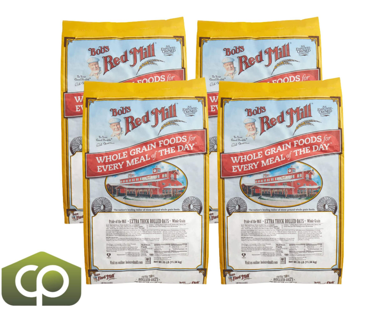 Bob's Red Mill 25 lb. (11.34 kg) Extra-Thick Whole Grain Rolled Oats - Chewy - Chicken Pieces