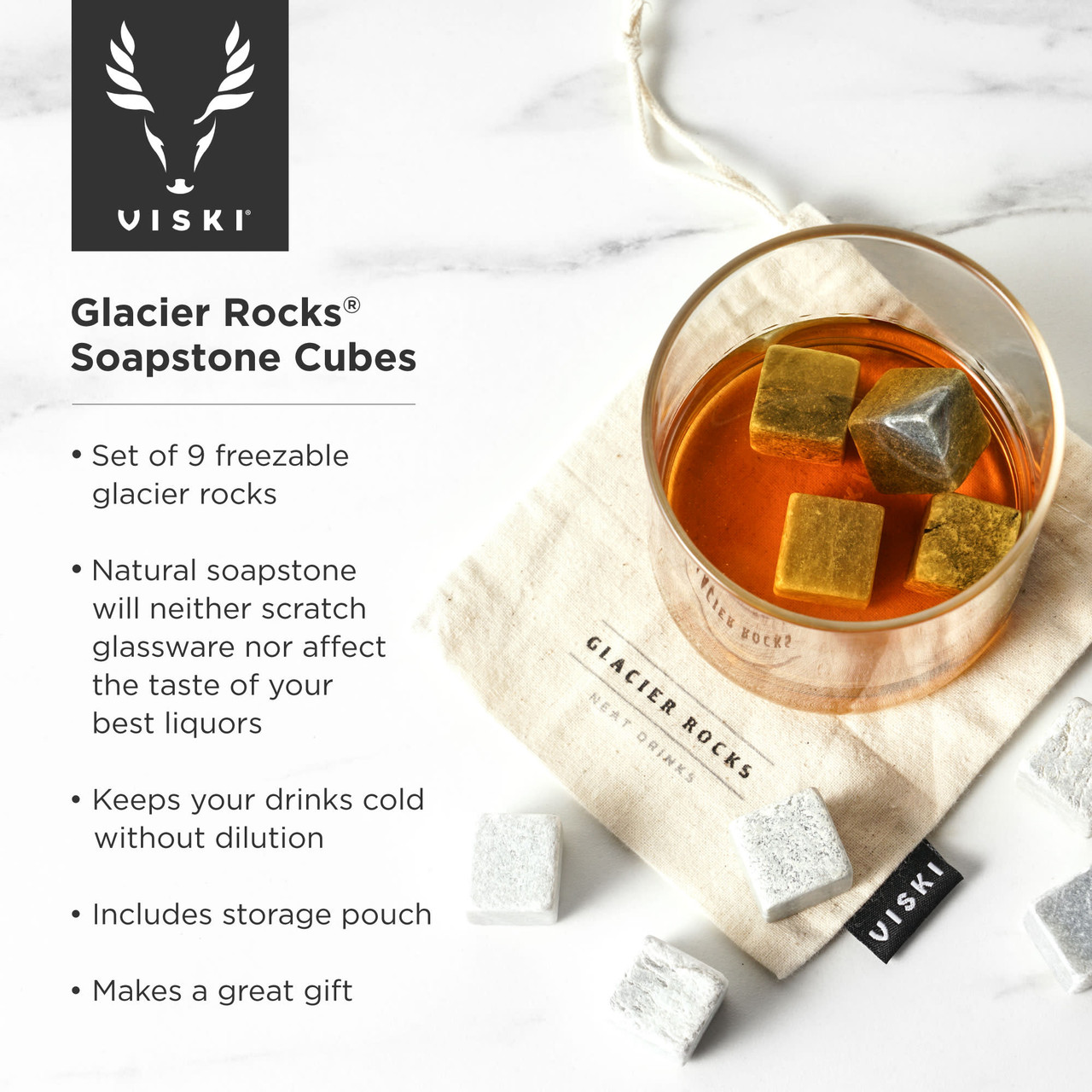 Glacier Rocks® Soapstone Cubes by Viski®