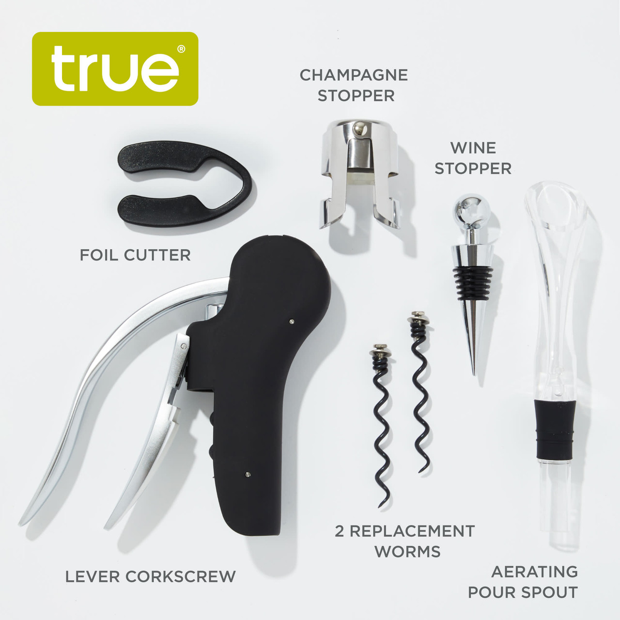 7 Piece Wine Tools Boxed Set by True