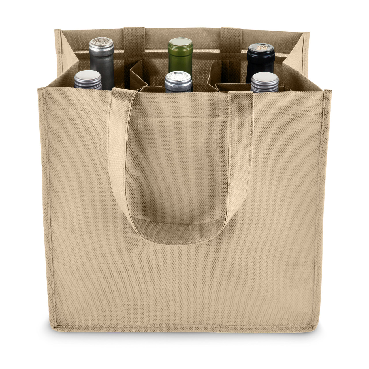 6 Bottle Non Woven Tote In Beige by True