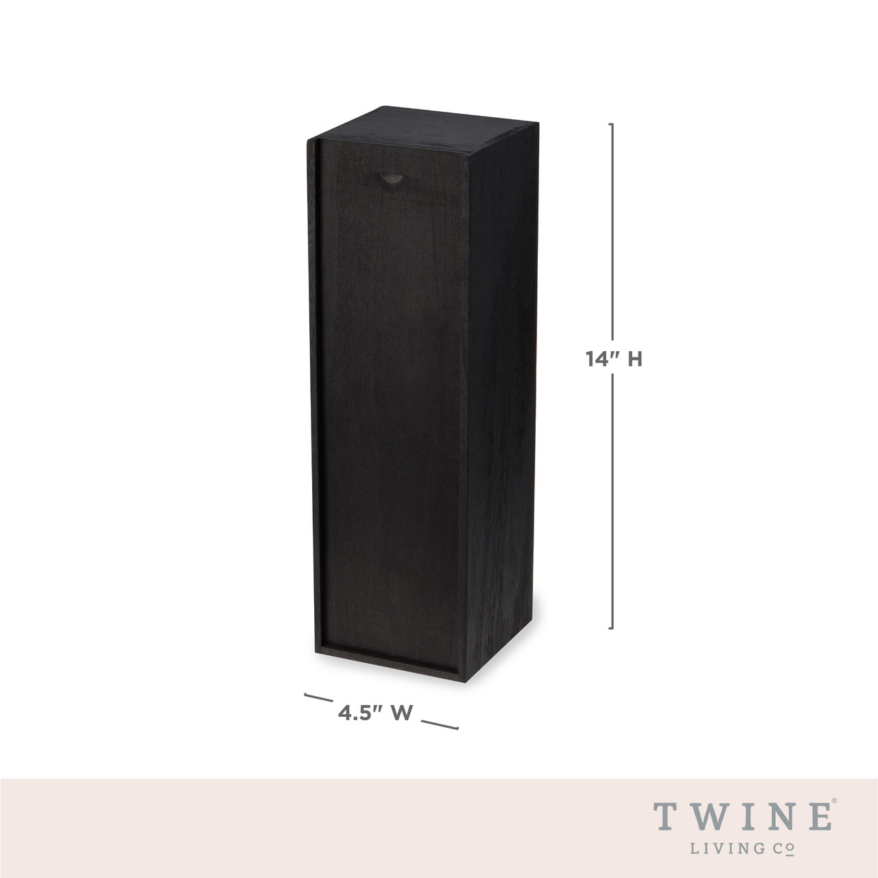 Black 1-Bottle Wooden Wine Box by Twine Living