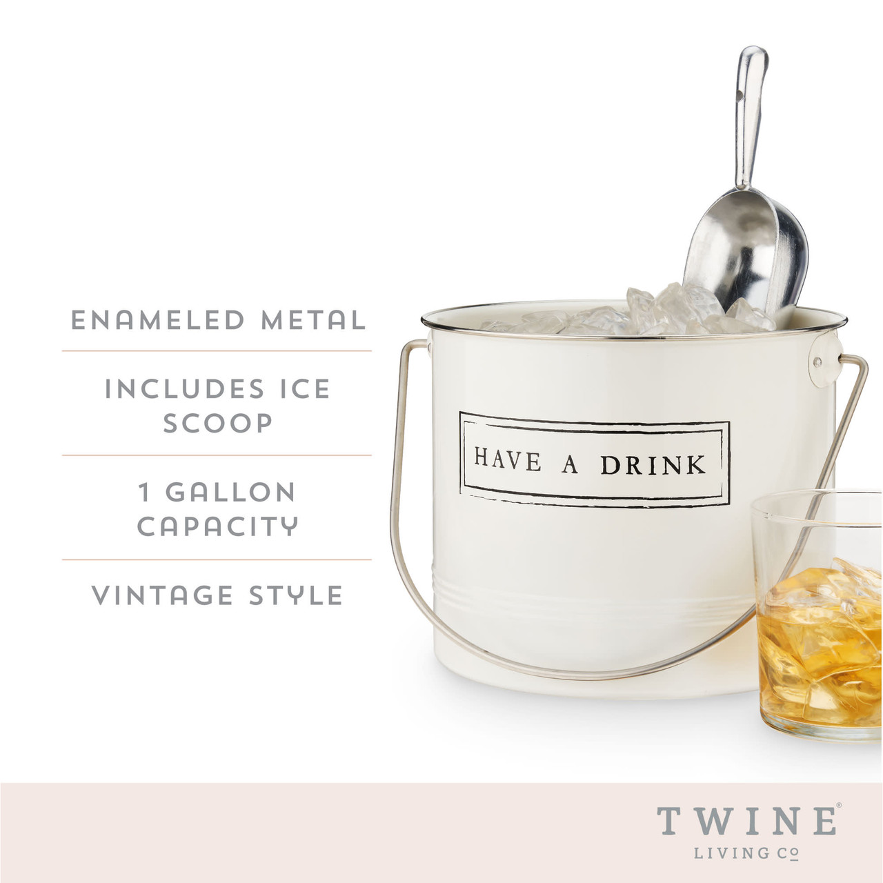 "Have A Drink" Ice Bucket and Scoop by Twine®