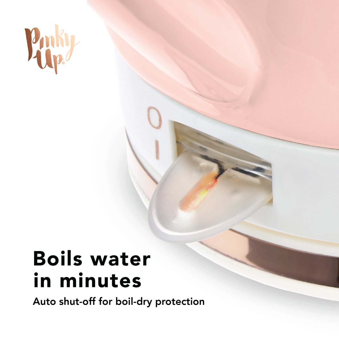 Noelle Pink Ceramic Electric Tea Kettle by Pinky Up®