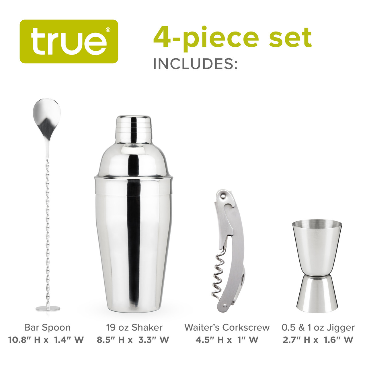 4 Piece Barware Set in SIOC pkg by True