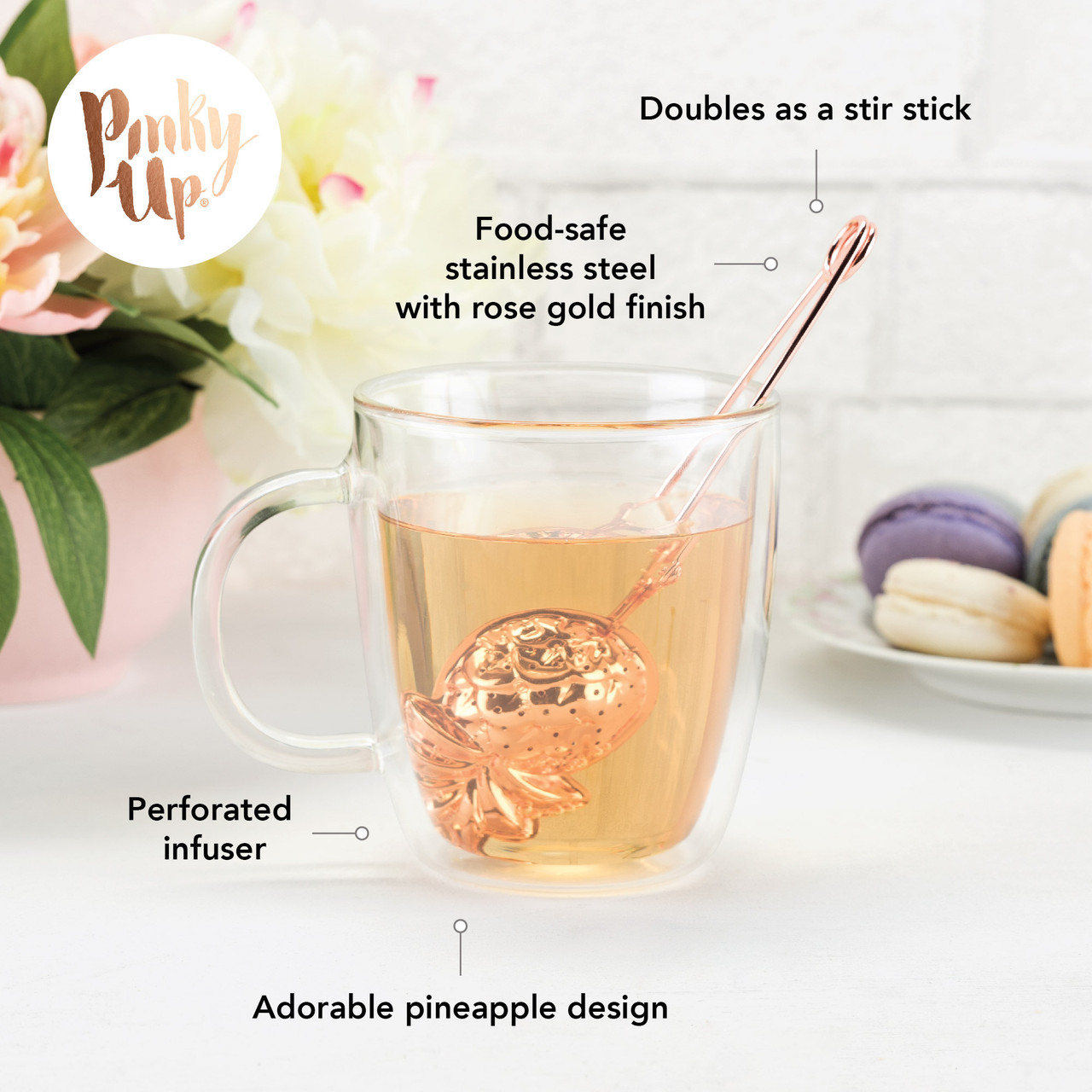 Rose Gold Pineapple Tea Infuser by Pinky Up