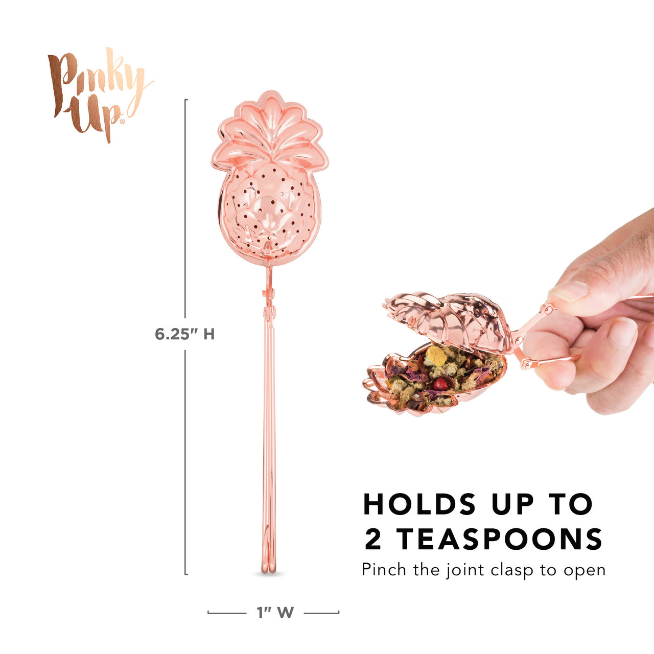 Rose Gold Pineapple Tea Infuser by Pinky Up