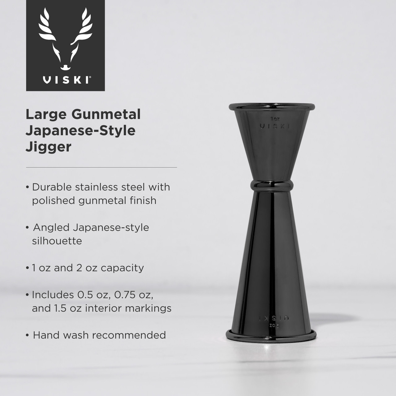 Large Gunmetal Japanese Style Jigger by Viski®