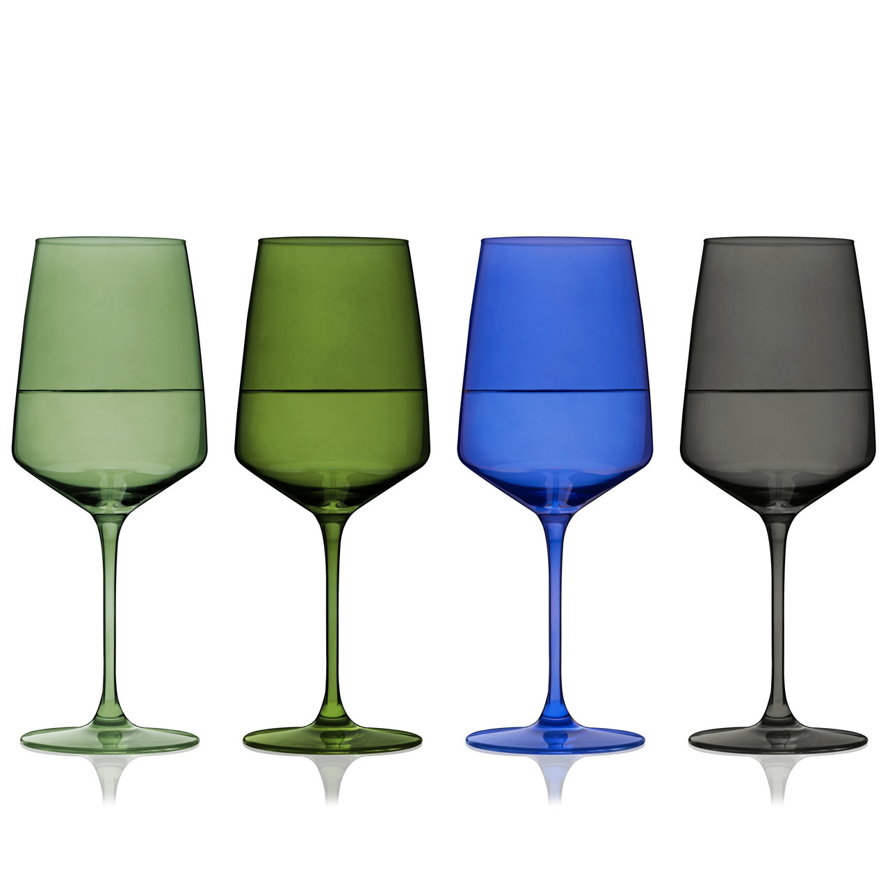 Reserve Nouveau Crystal Wine Glasses in Seaside By Viski (se