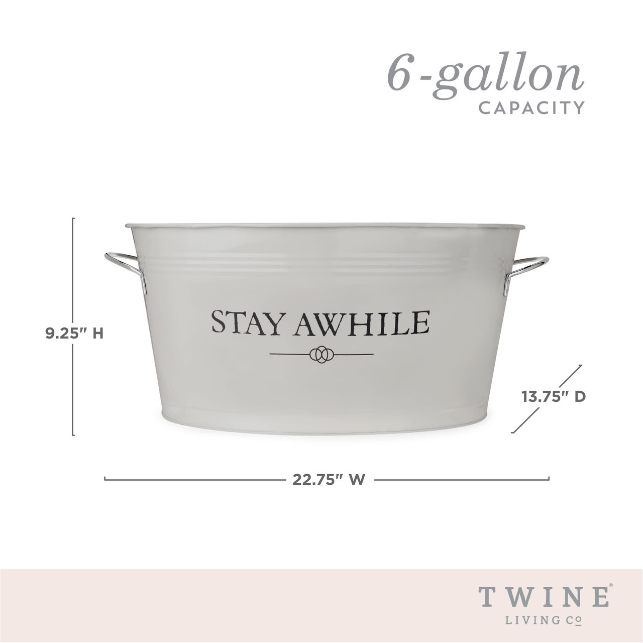 Stay Awhile Metal Drink Tub by Twine®