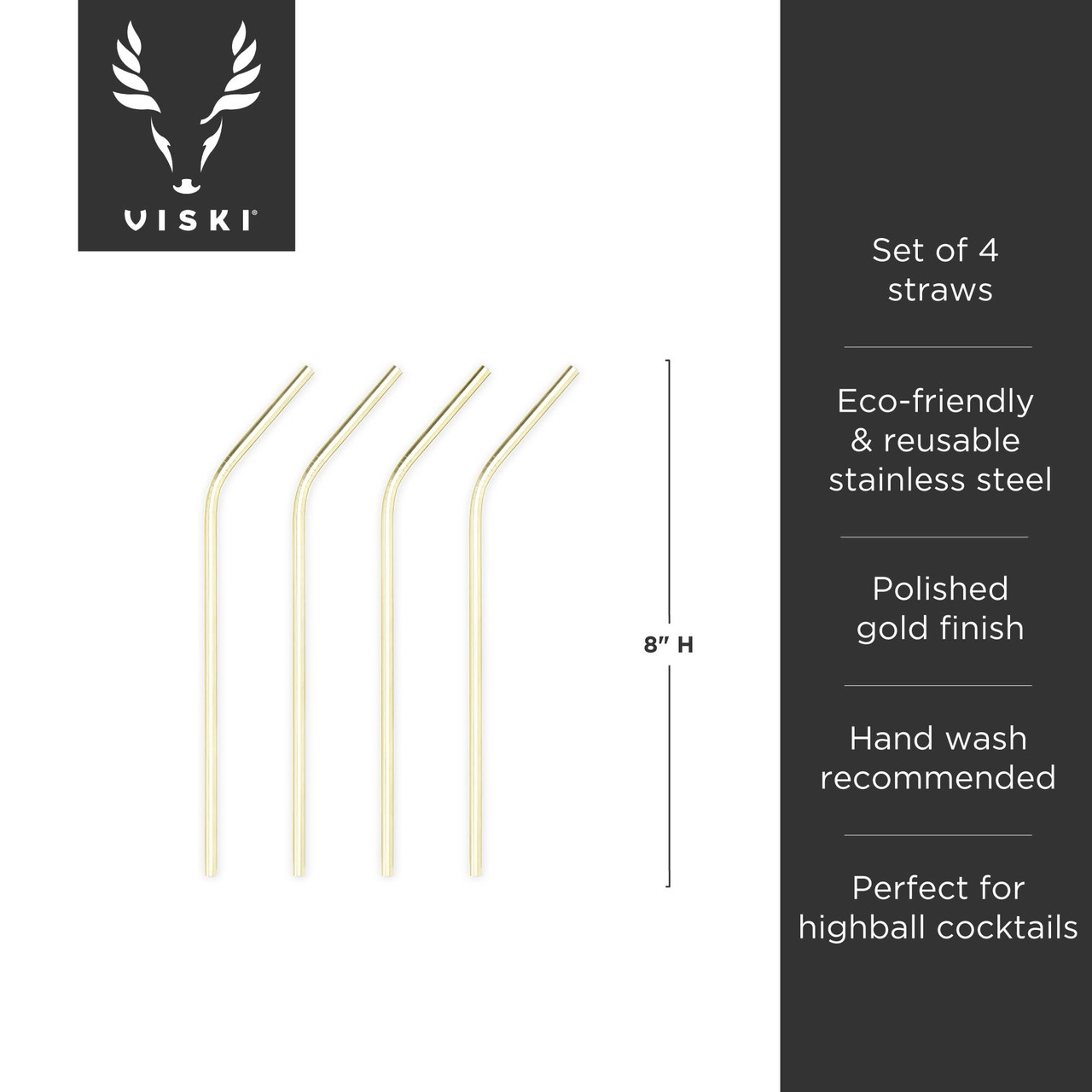 Gold Cocktail Straws by Viski®