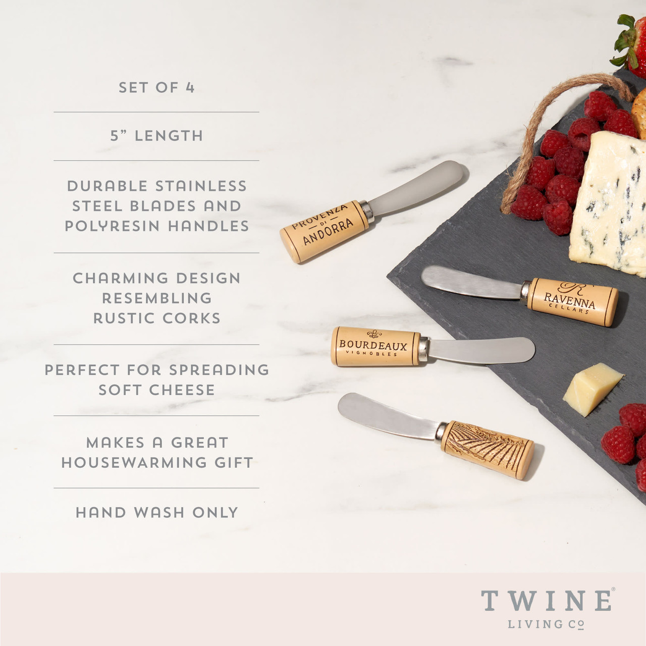 Cork Handled Cheese Spreader Set by Twine®