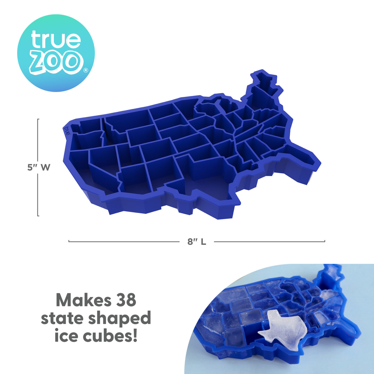 U Ice of A Ice Blue Silicone Cube Tray by TrueZoo
